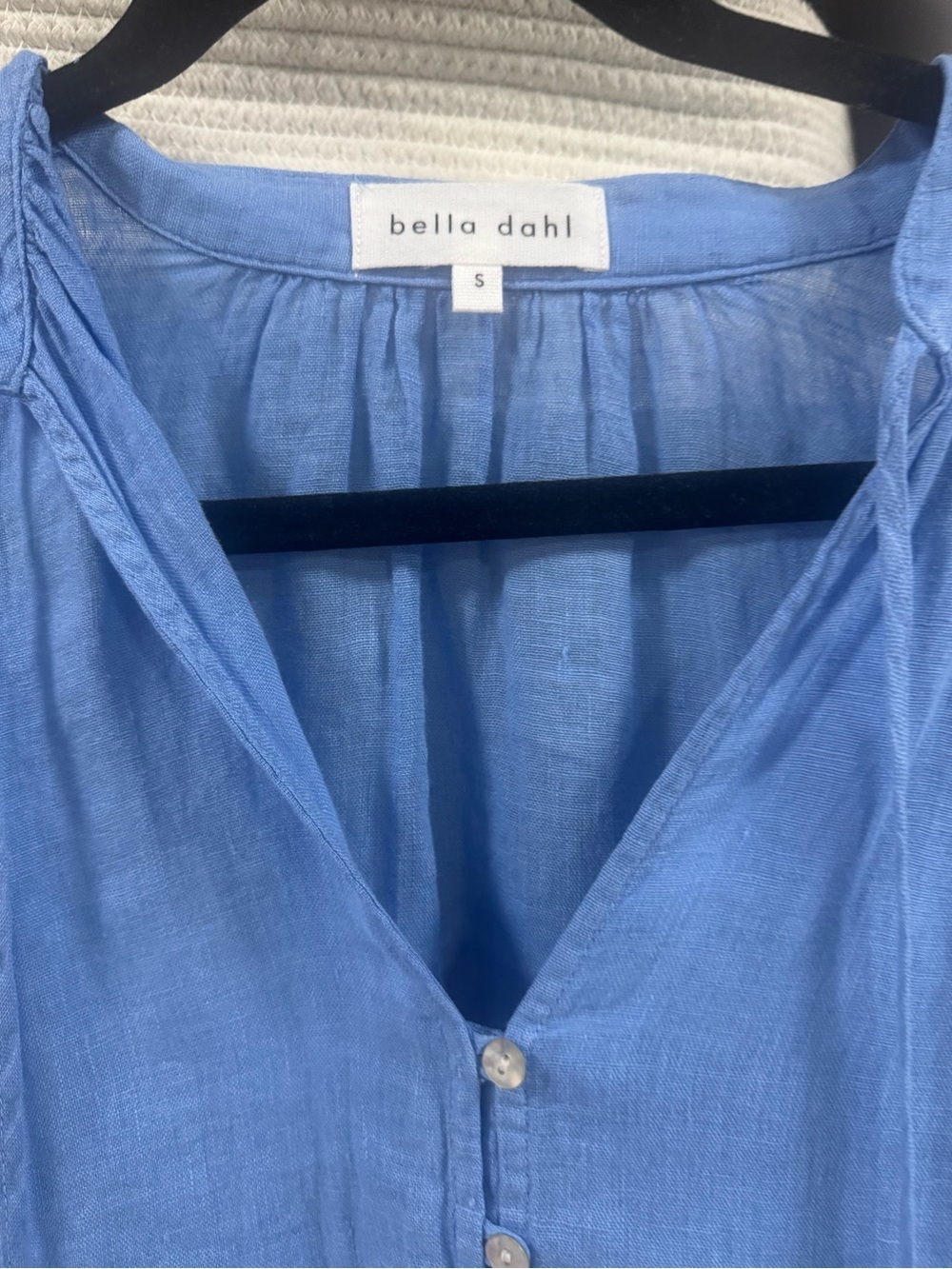 🌿 Bella Dahl 100% Linen Blouse | Size Small | Sky Blue 🌿 - Picture 7 of 8